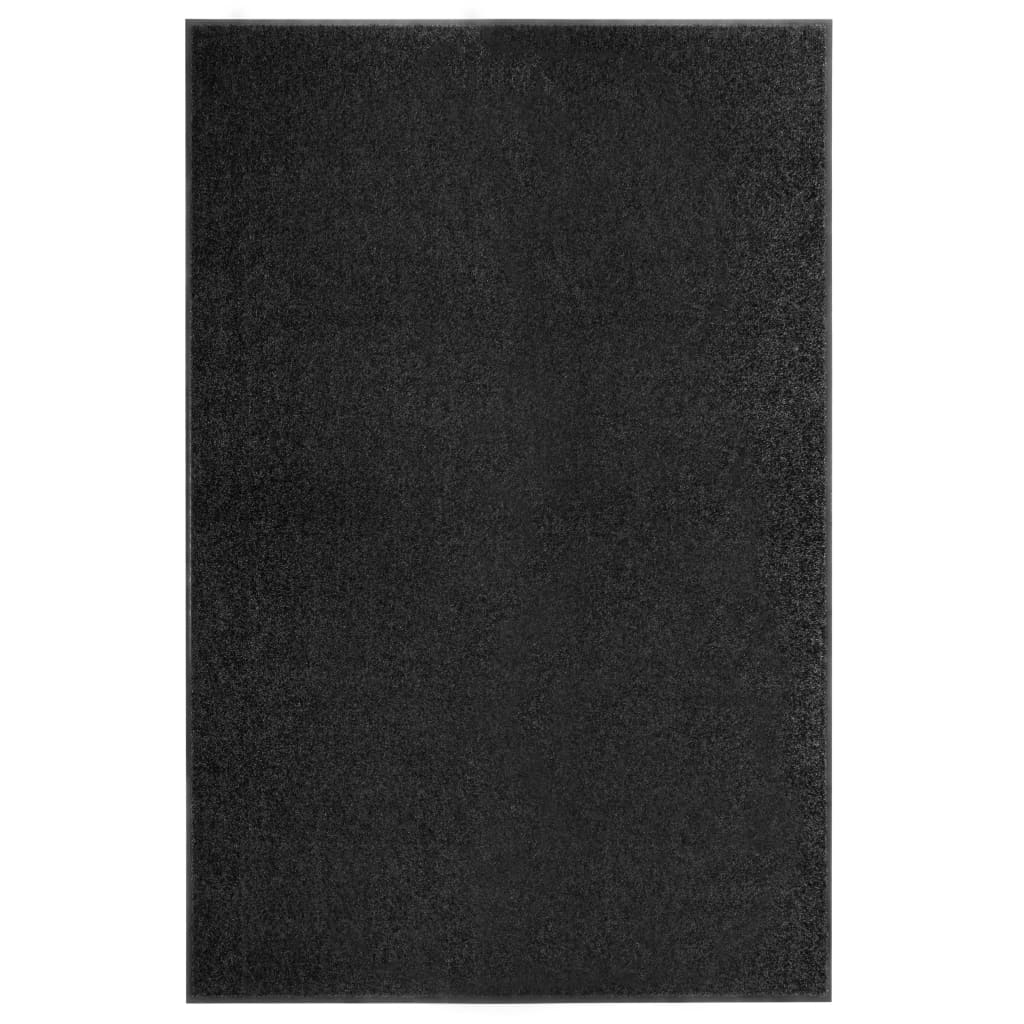 Tapete de porta lavável 120x180 cm preto