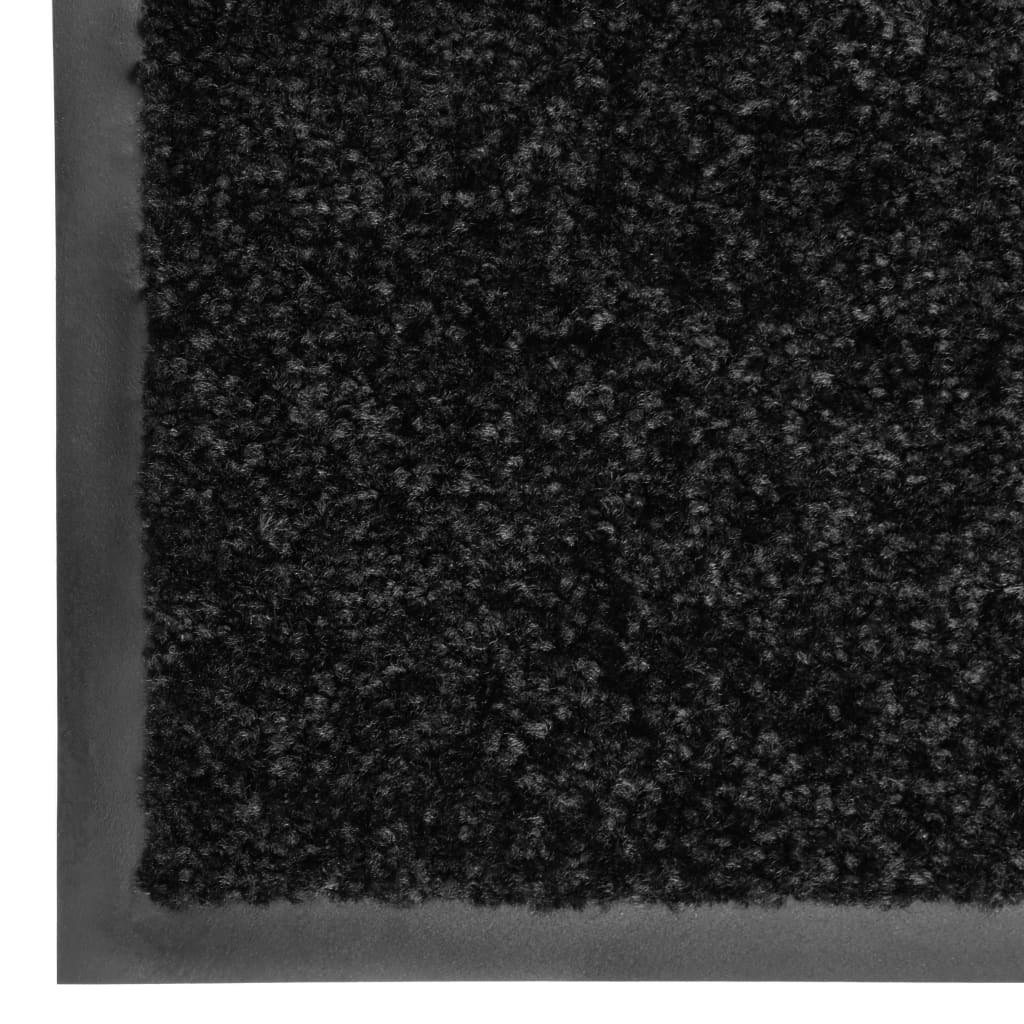 Tapete de porta lavável 120x180 cm preto