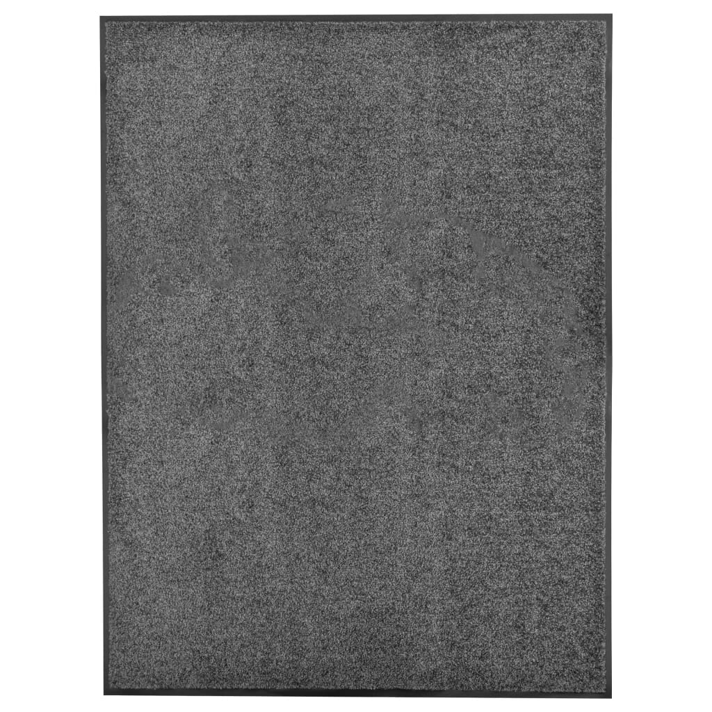 Tapete de porta lavável 90x120 cm antracite