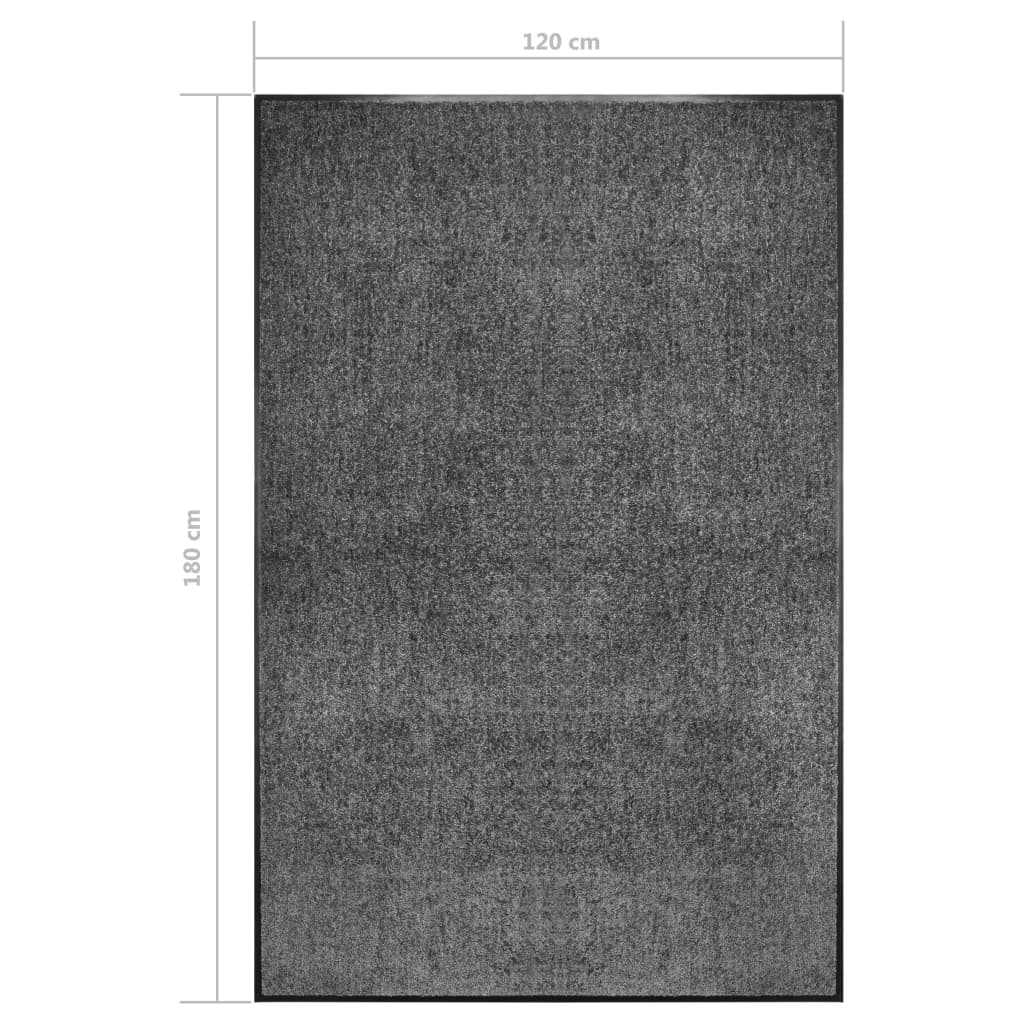 Tapete de porta lavável 120x180 cm antracite