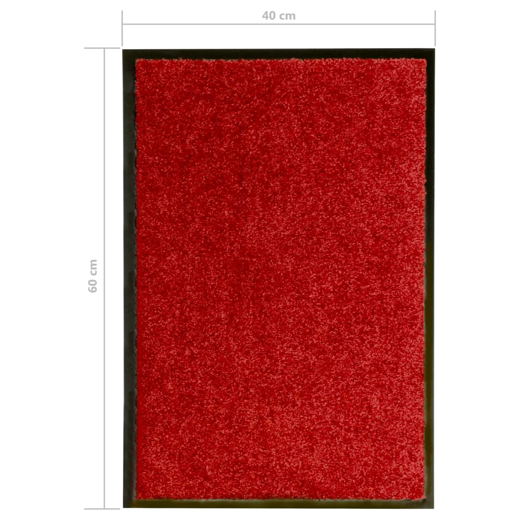 Tapete de porta lavável 40x60 cm vermelho