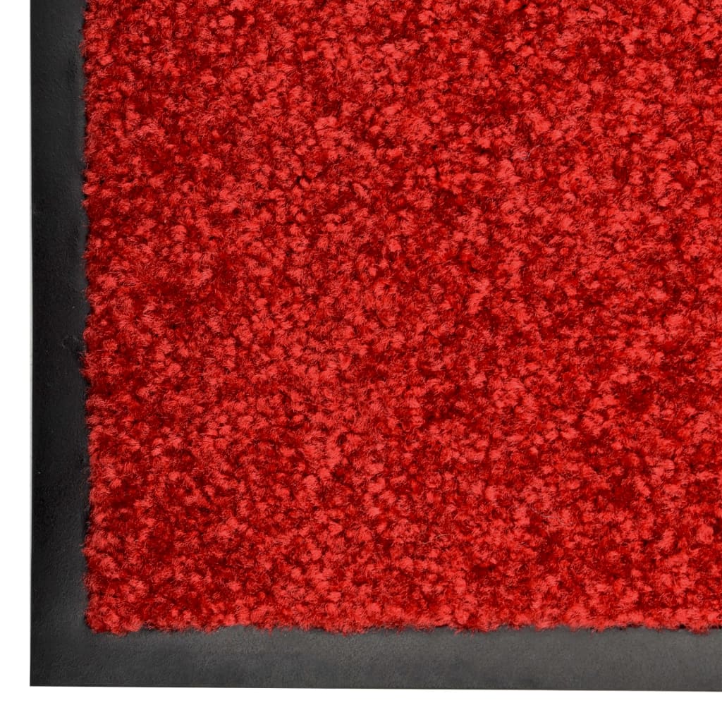 Tapete de porta lavável 90x150 cm vermelho