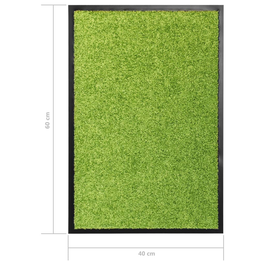 Tapete de porta lavável 40x60 cm verde