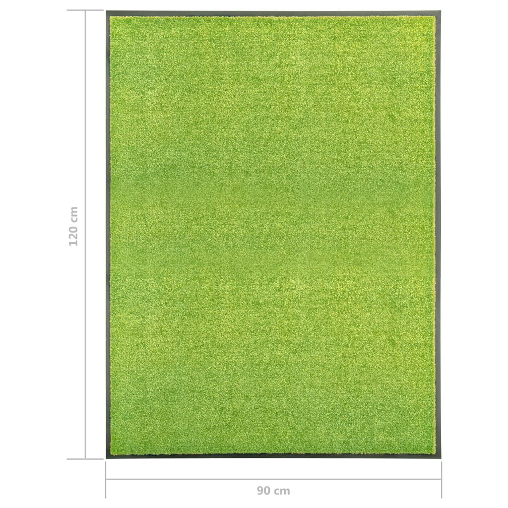 Tapete de porta lavável 90x120 cm verde
