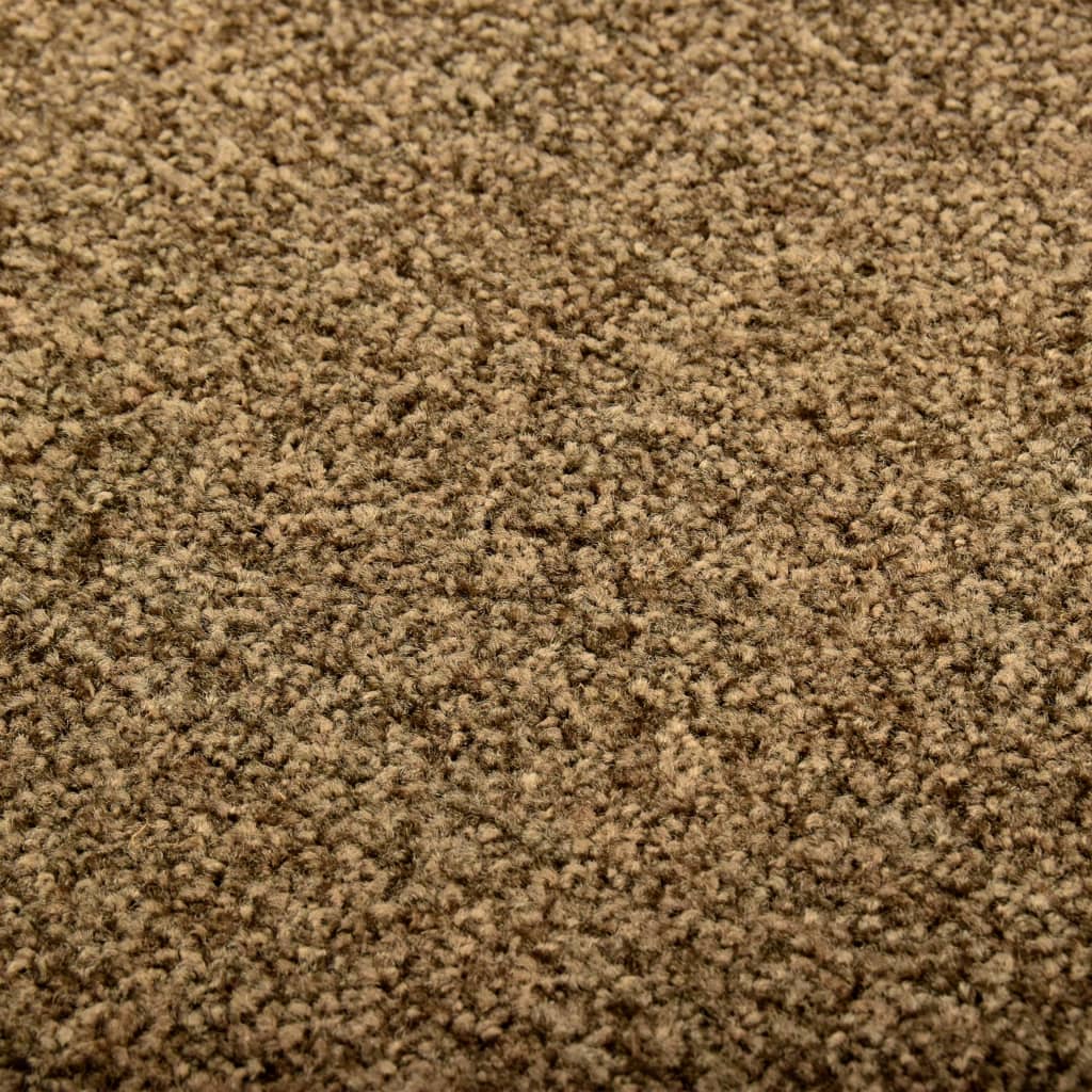 Tapete de porta lavável 90x150 cm castanho