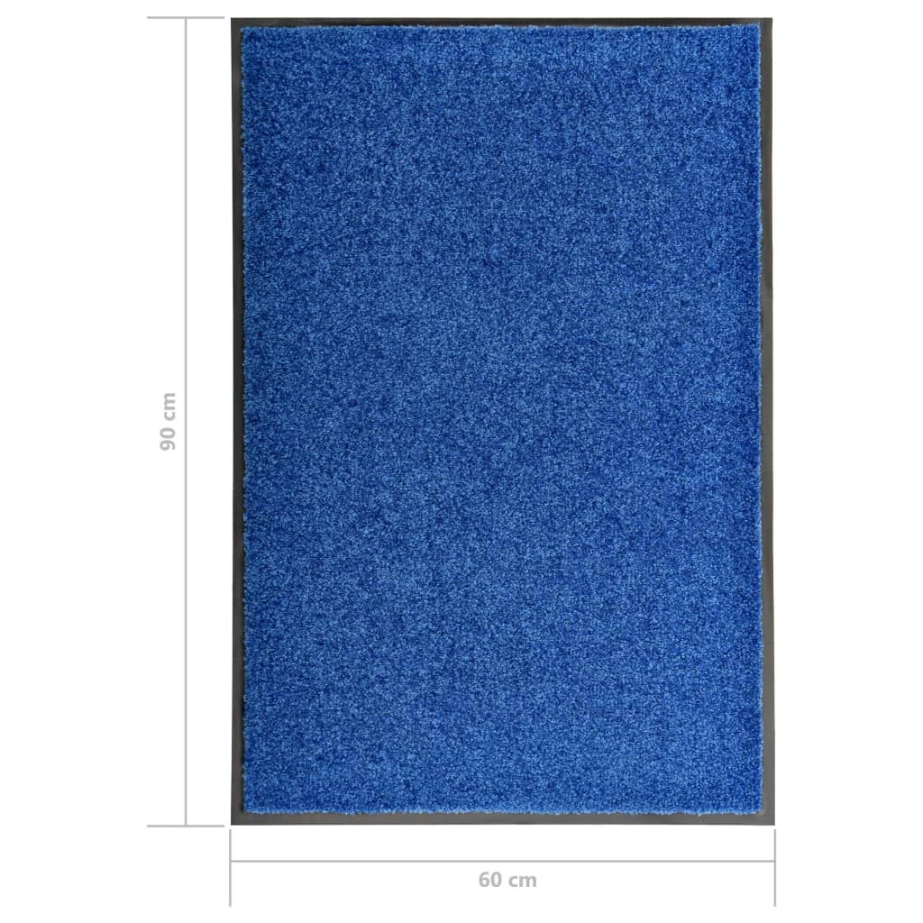 Tapete de porta lavável 60x90 cm azul
