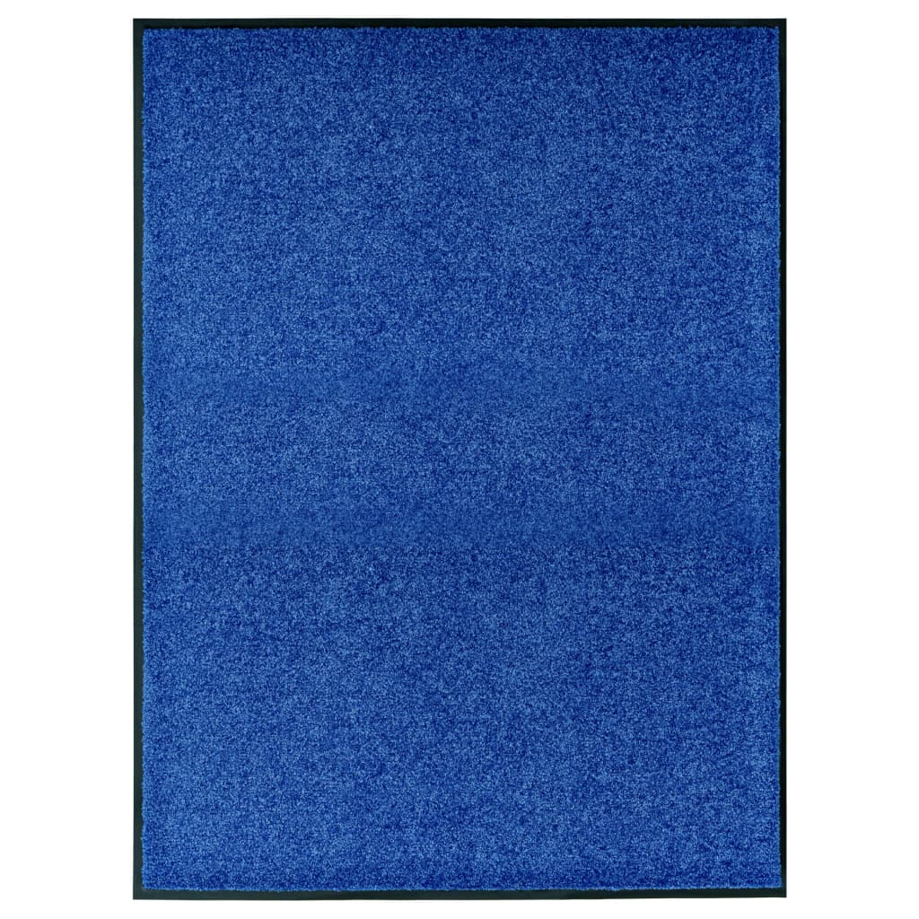 Tapete de porta lavável 90x120 cm azul