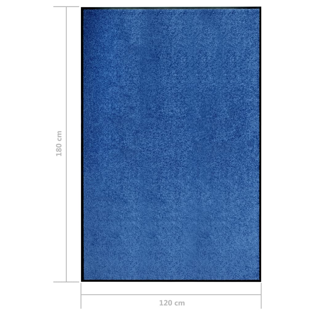 Tapete de porta lavável 120x180 cm azul