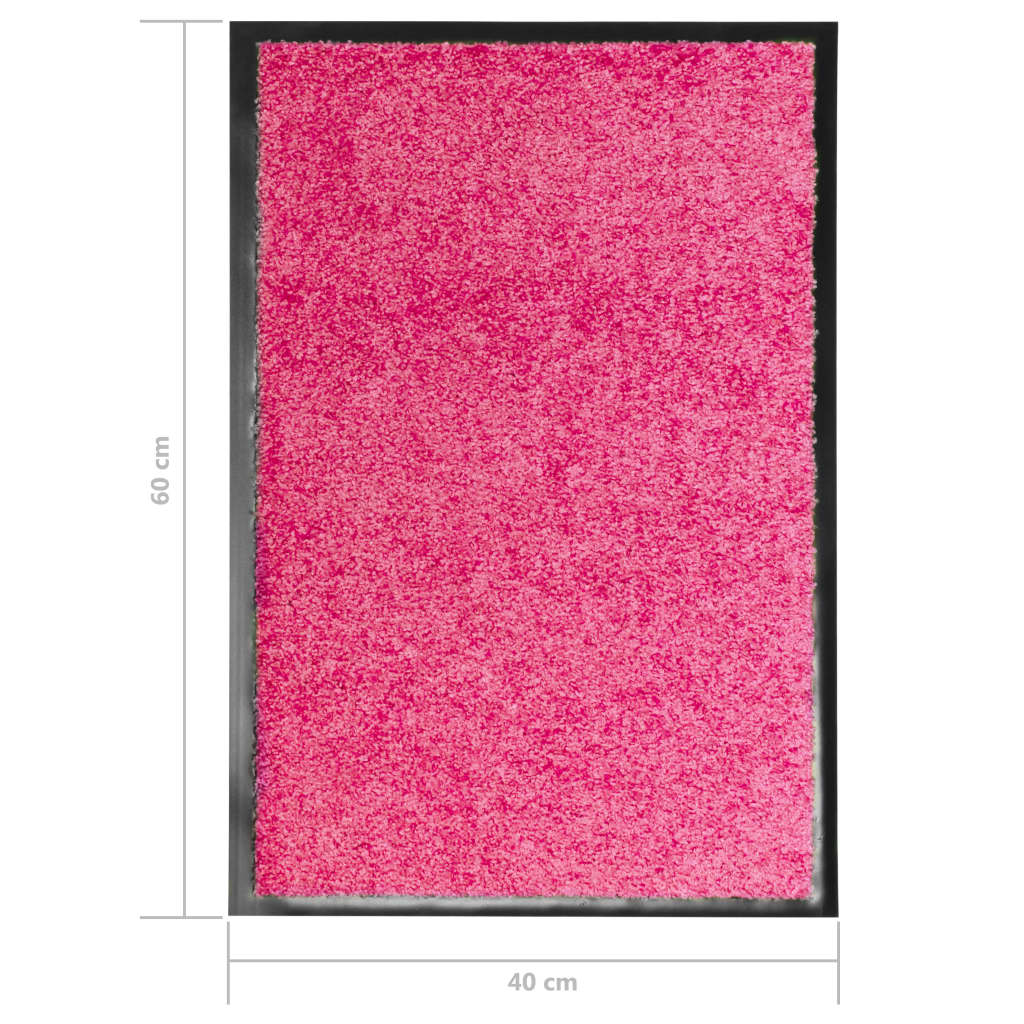 Tapete de porta lavável 40x60 cm rosa