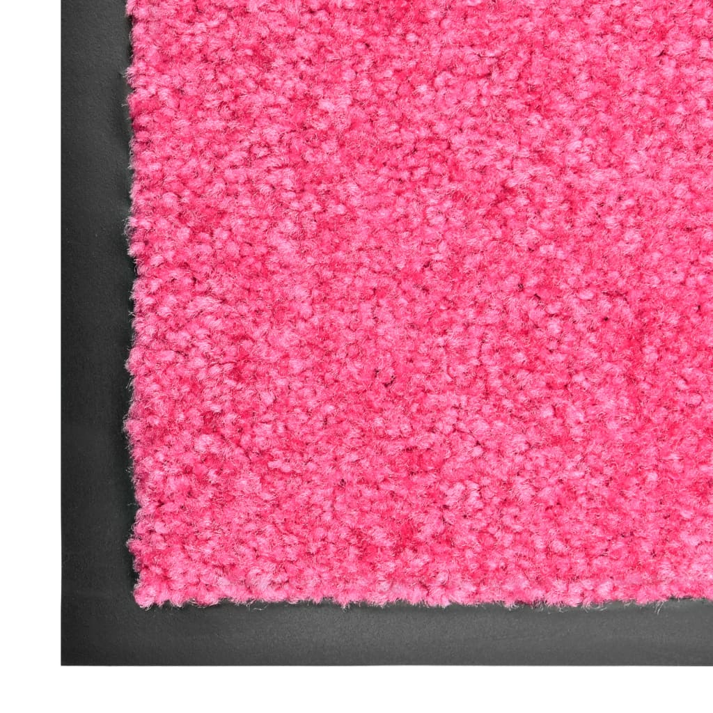 Tapete de porta lavável 90x150 cm rosa