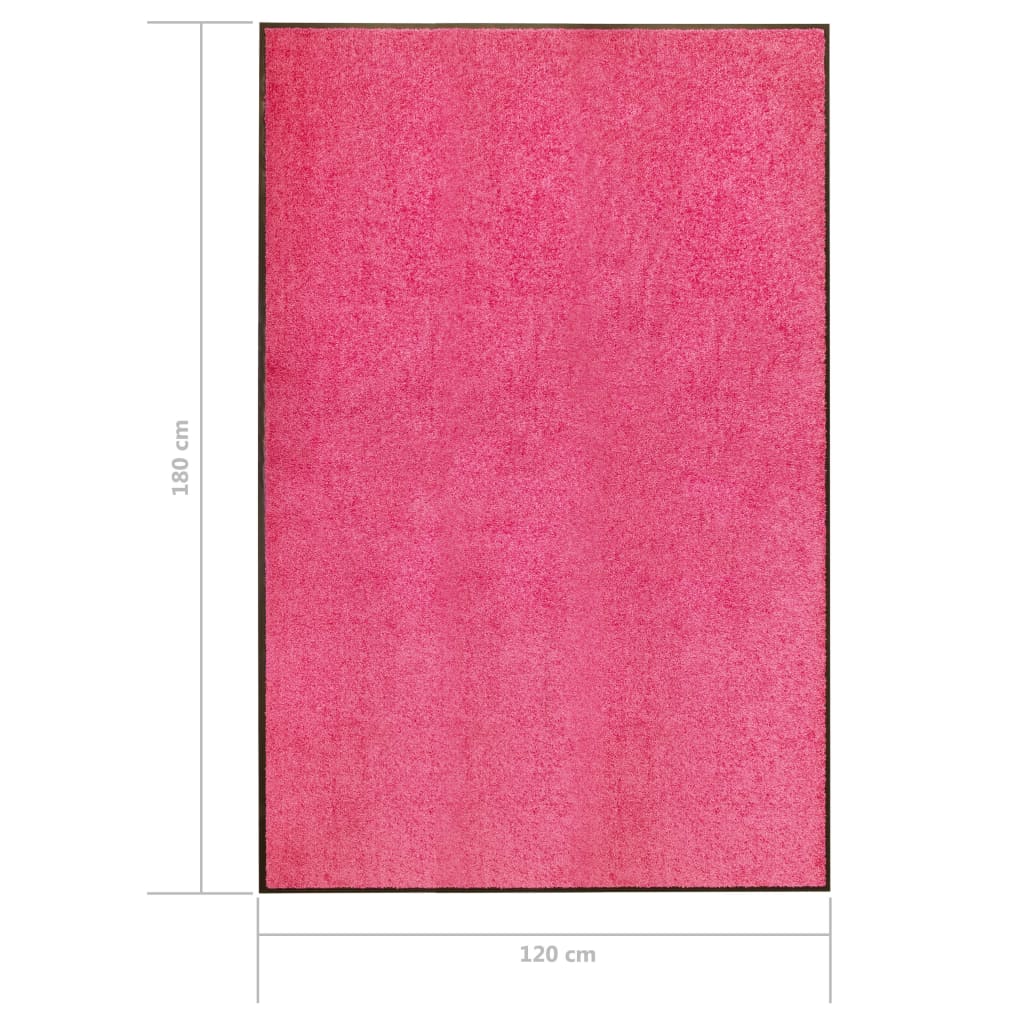Tapete de porta lavável 120x180 cm rosa