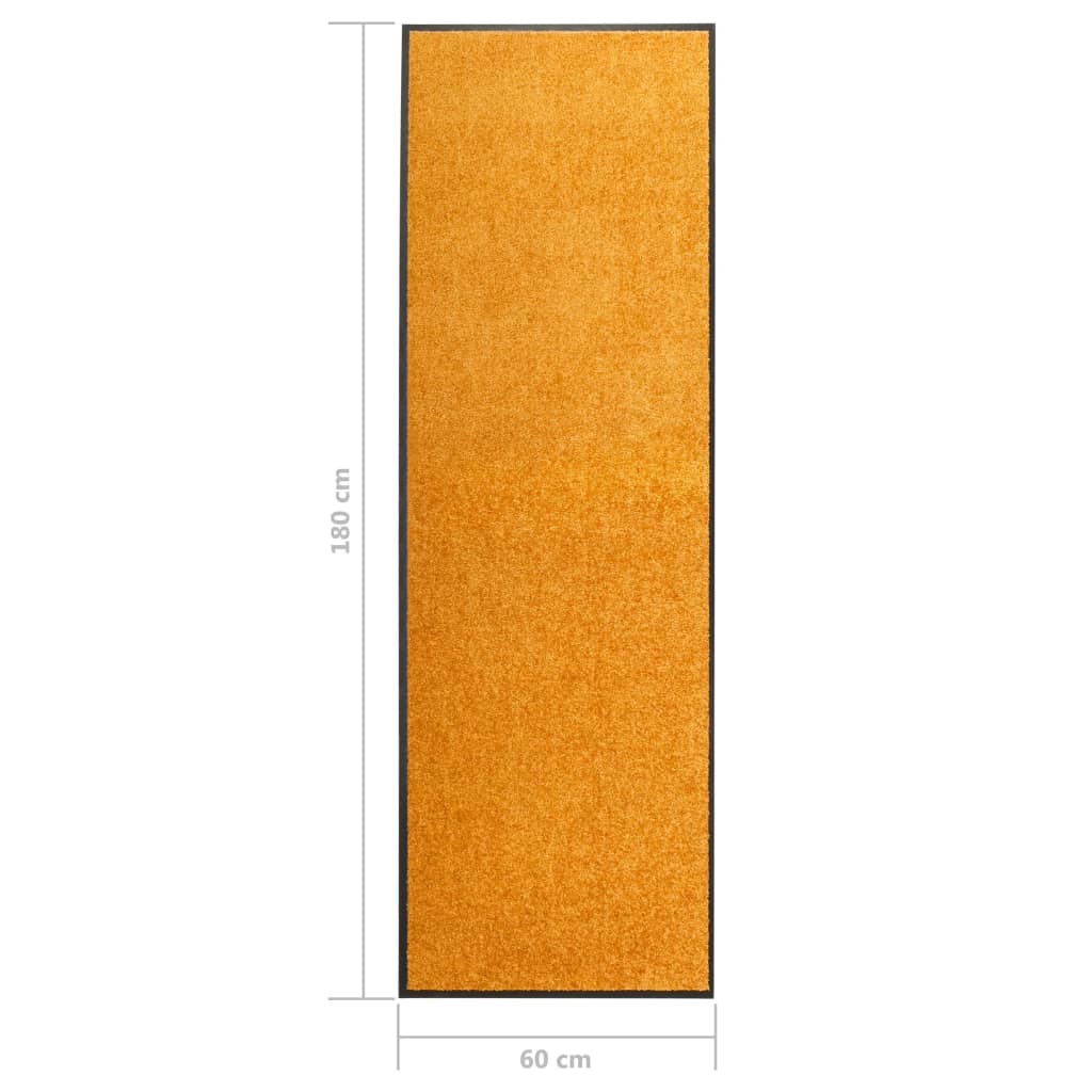 Tapete de porta lavável 60x180 cm laranja