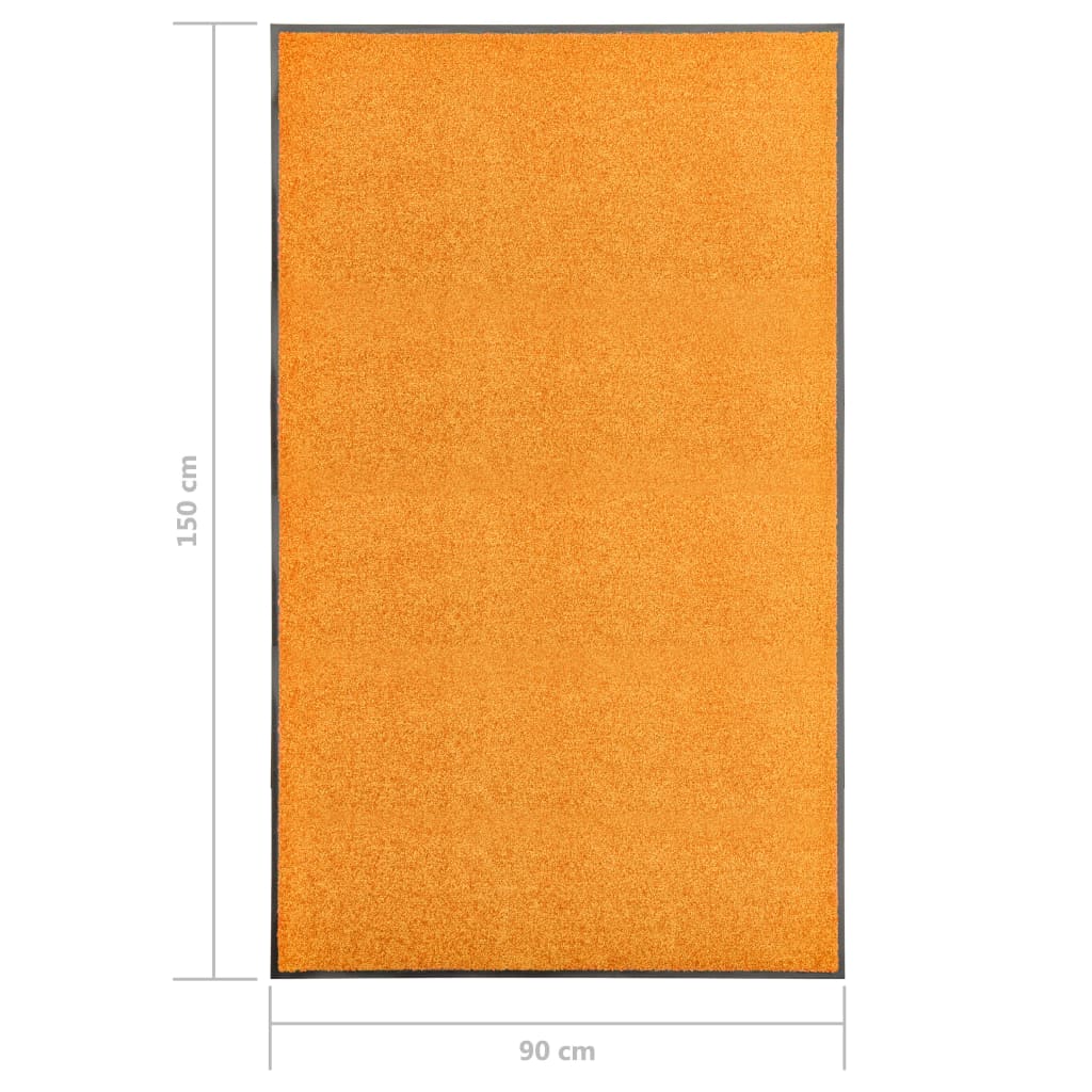 Tapete de porta lavável 90x150 cm laranja