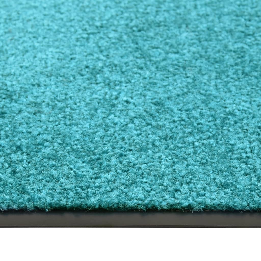 Tapete de porta lavável 60x90 cm azul ciano