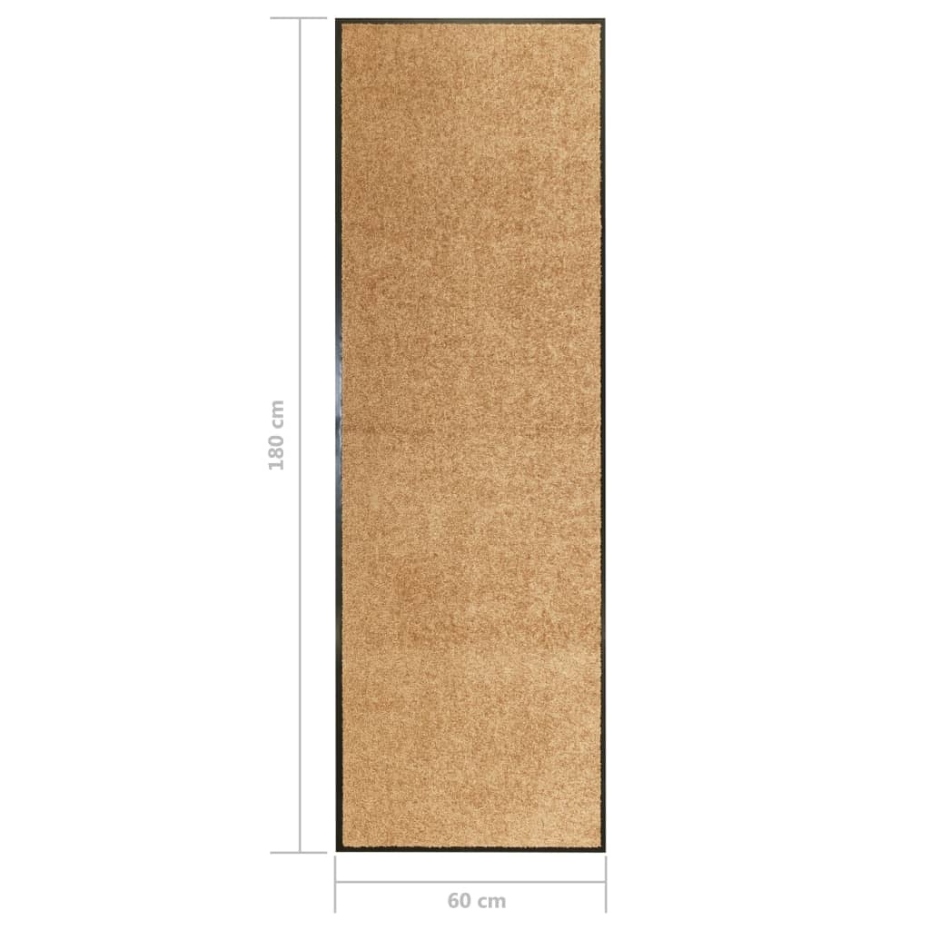 Tapete de porta lavável 60x180 cm creme