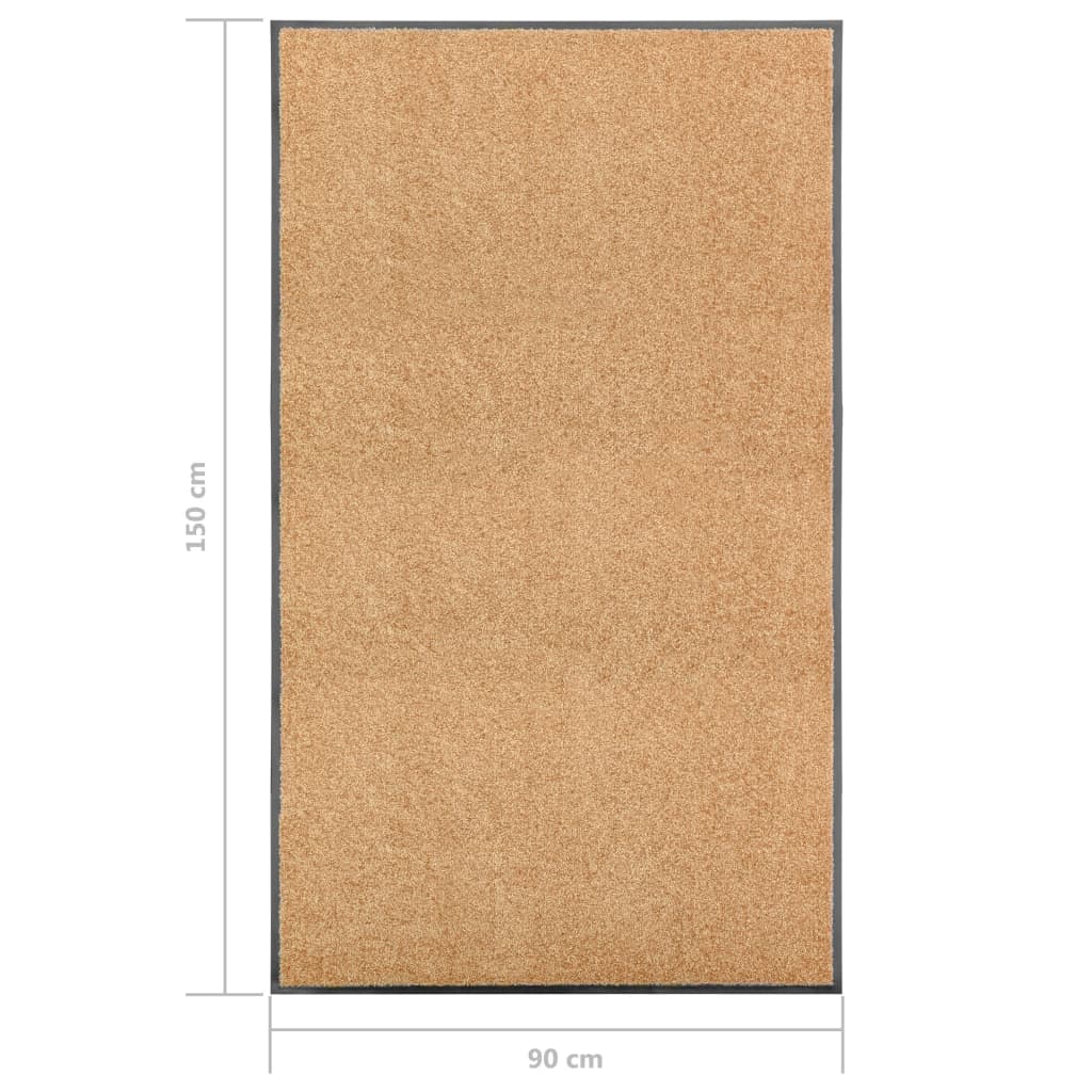 Tapete de porta lavável 90x150 cm creme