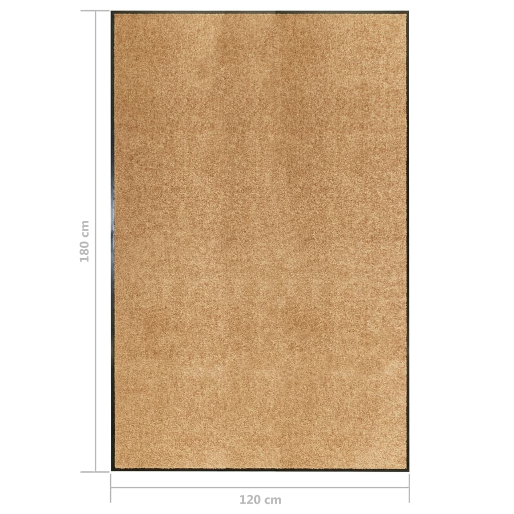 Tapete de porta lavável 120x180 cm creme