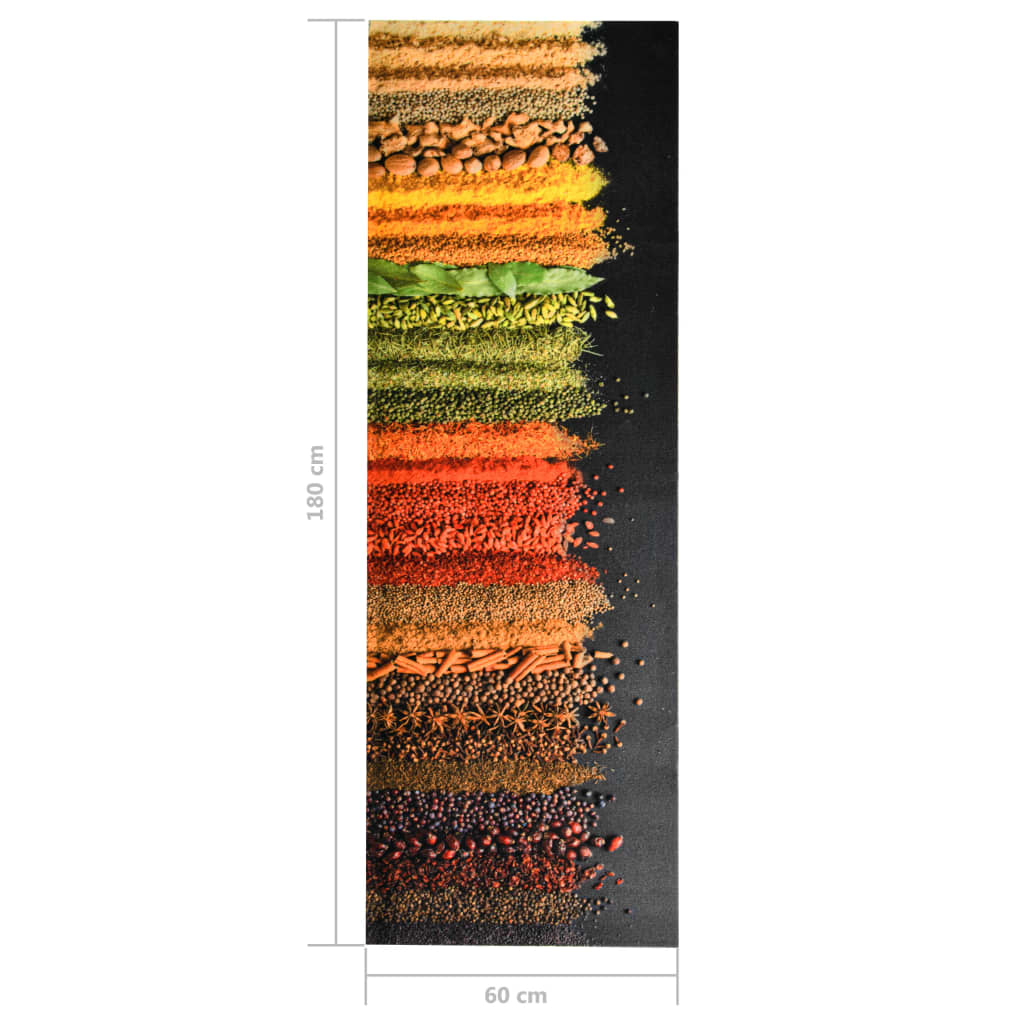 Tapete de cozinha lavável com design de especiarias 60x180 cm