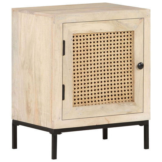 Mesa de cabeceira 40x30x50cm mangueira maciça/palhinha natural