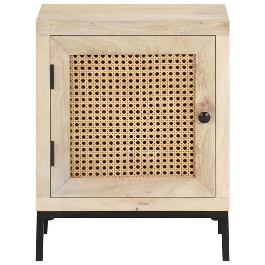 Mesa de cabeceira 40x30x50cm mangueira maciça/palhinha natural