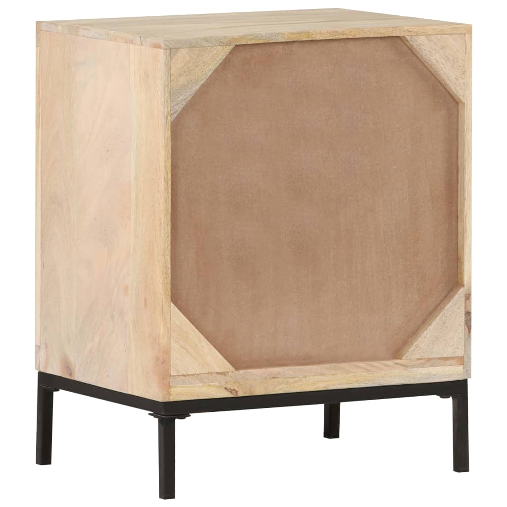 Mesa de cabeceira 40x30x50cm mangueira maciça/palhinha natural