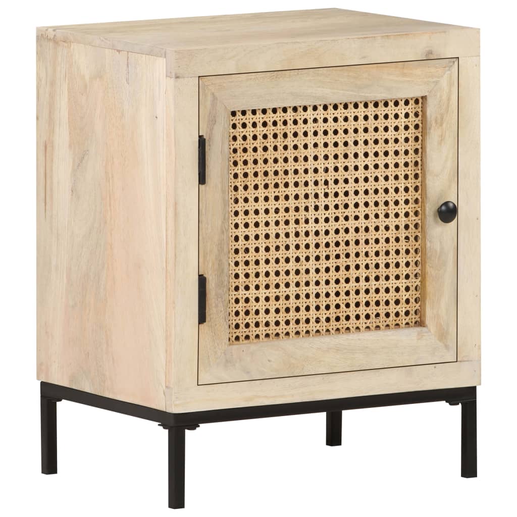 Mesa de cabeceira 40x30x50cm mangueira maciça/palhinha natural
