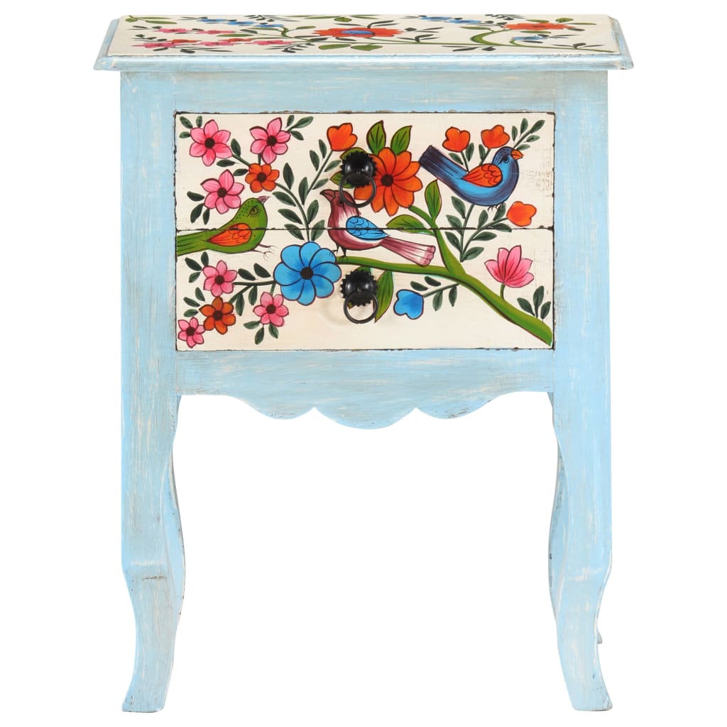 Mesa de cabeceira pintada à mão 40x30x50 cm mangueira maciça