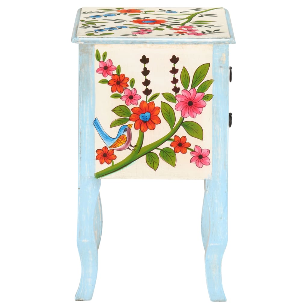 Mesa de cabeceira pintada à mão 40x30x50 cm mangueira maciça