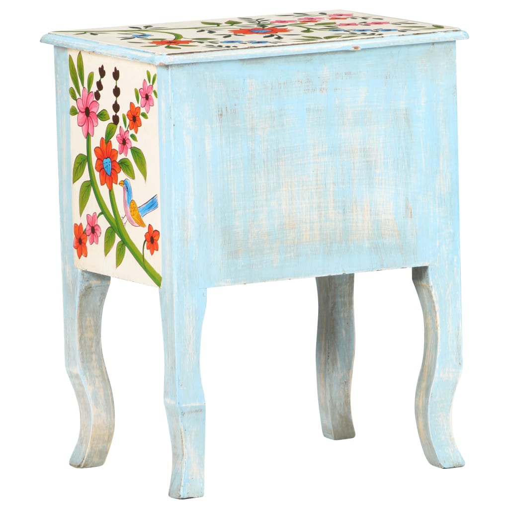 Mesa de cabeceira pintada à mão 40x30x50 cm mangueira maciça