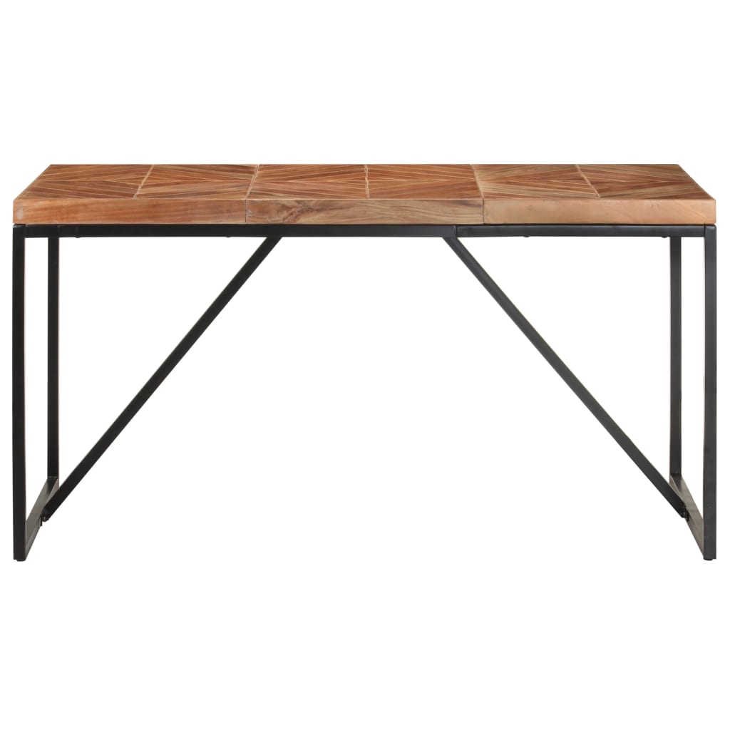 Mesa de jantar 140x70x76 cm madeira acácia maciça e mangueira