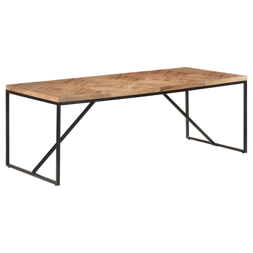 Mesa de jantar 200x90x76 cm madeira acácia maciça e mangueira