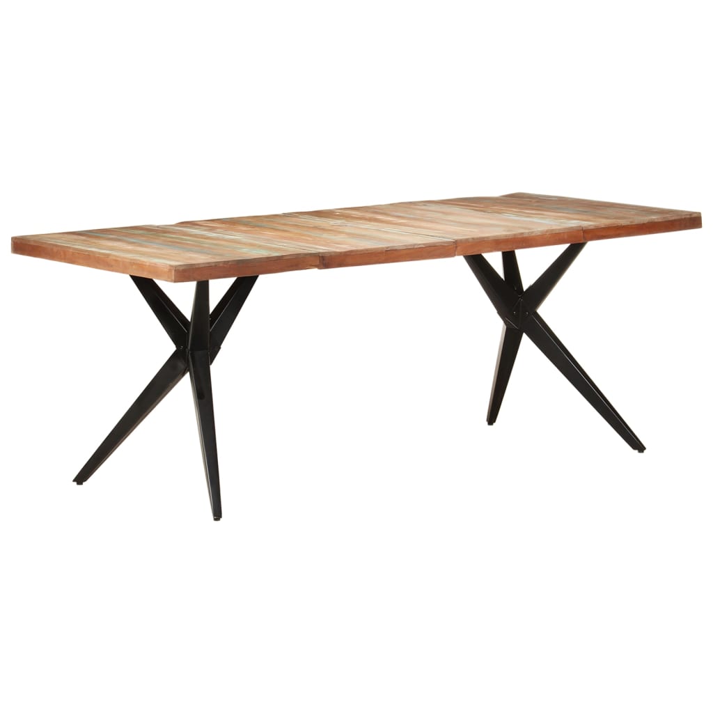 Mesa de jantar 200x90x76 cm madeira recuperada maciça