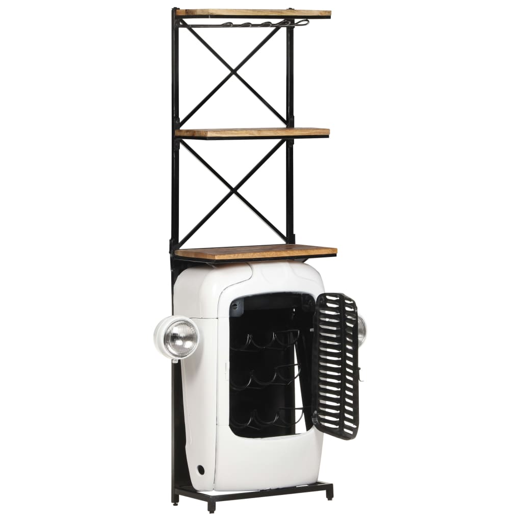 Garrafeira trator 49x31x172 cm madeira mangueira áspera branco