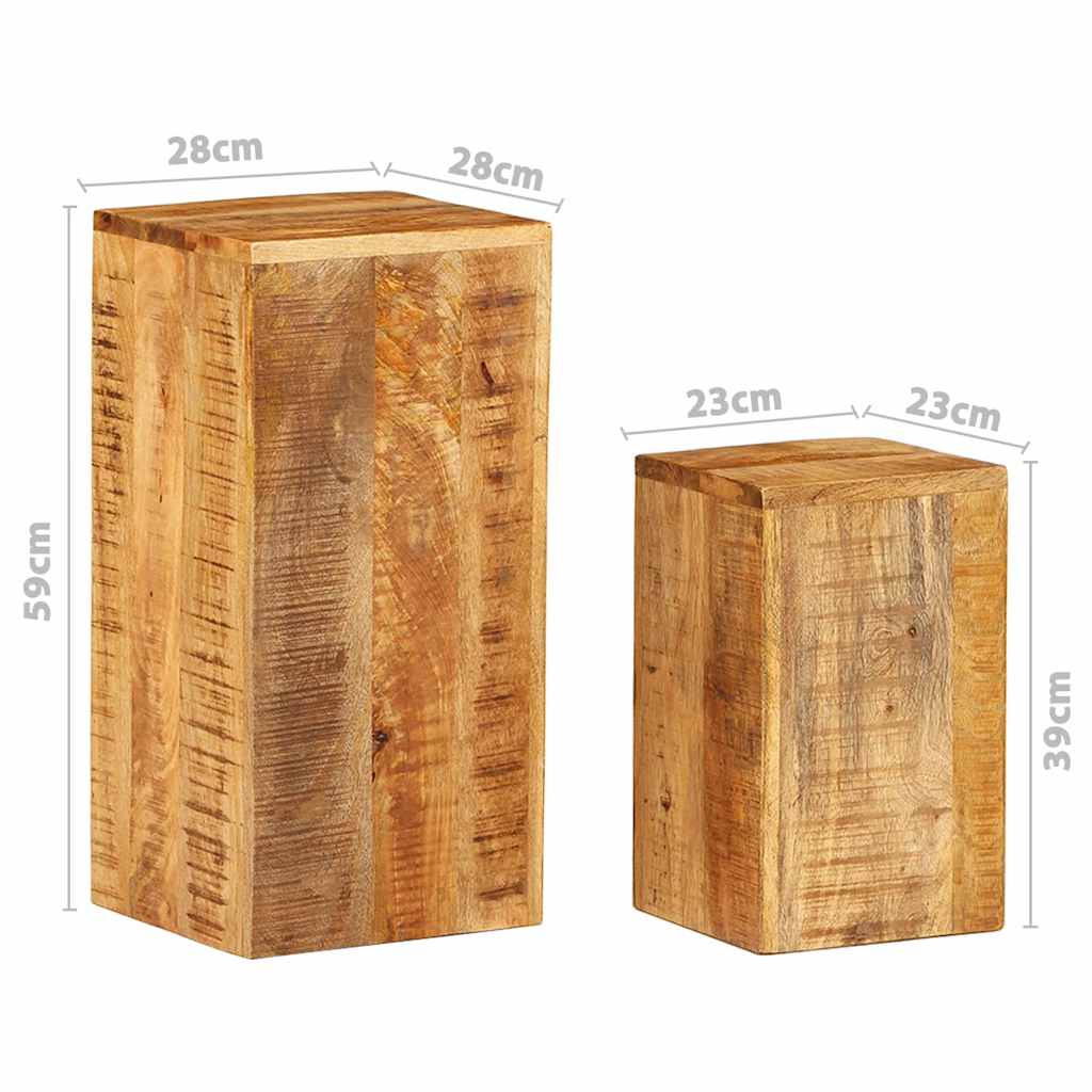 Suportes para plantas 2 pcs madeira de mangueira maciça