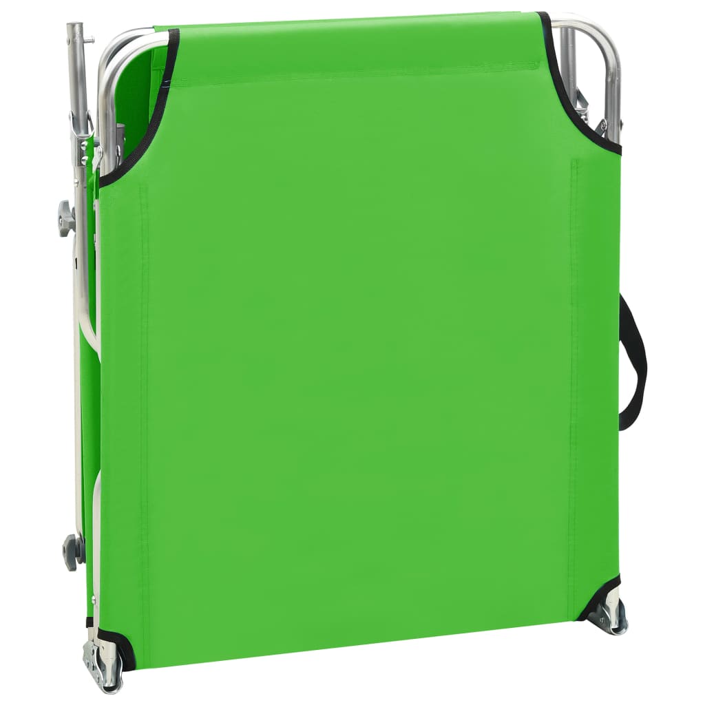 Espreguiçadeira com toldo aço verde-maçã