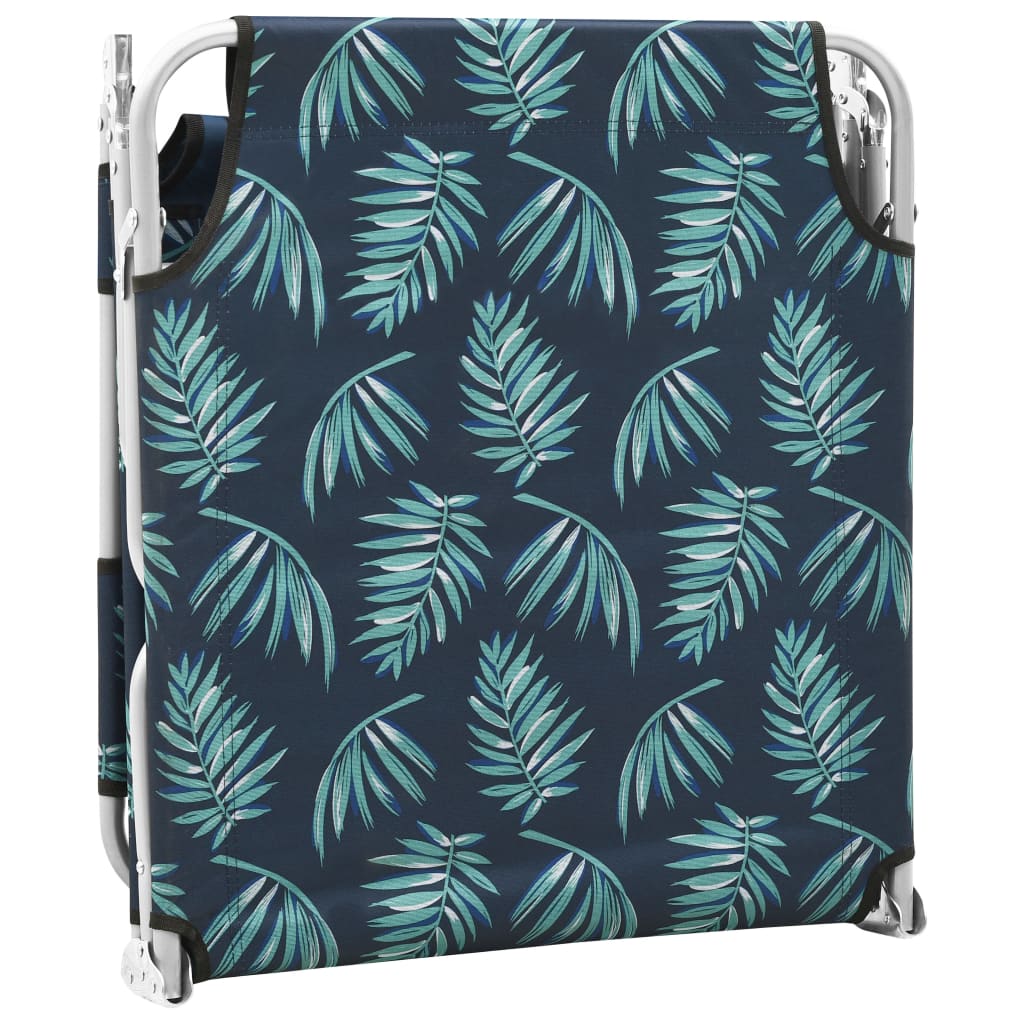 Espreguiçadeira dobrável + almofada cabeça aço design folhas