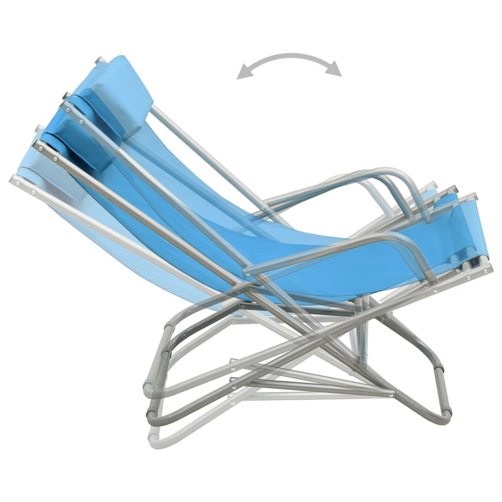 Cadeiras de baloiço 2 pcs aço azul