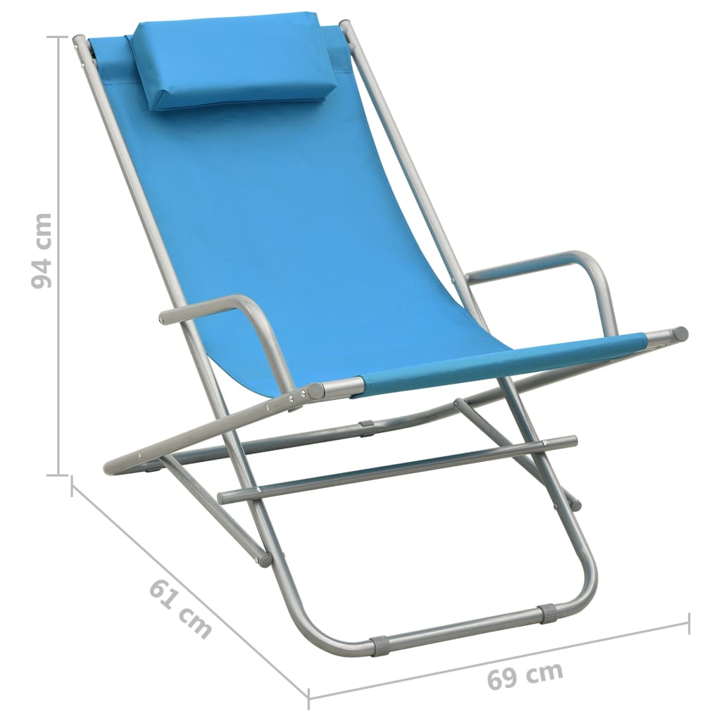 Cadeiras de baloiço 2 pcs aço azul