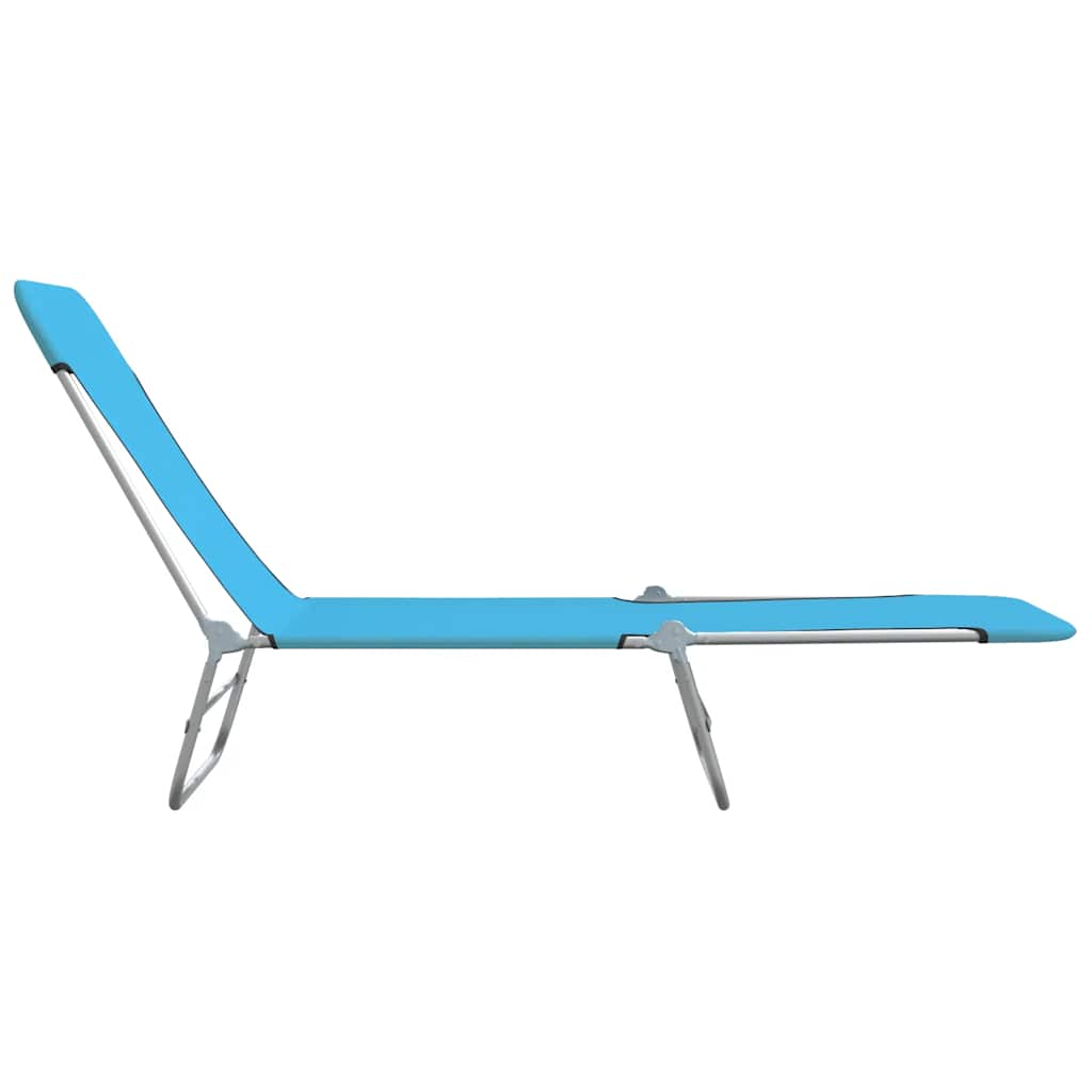 Espreguiçadeiras dobráveis 2 pcs aço e tecido azul