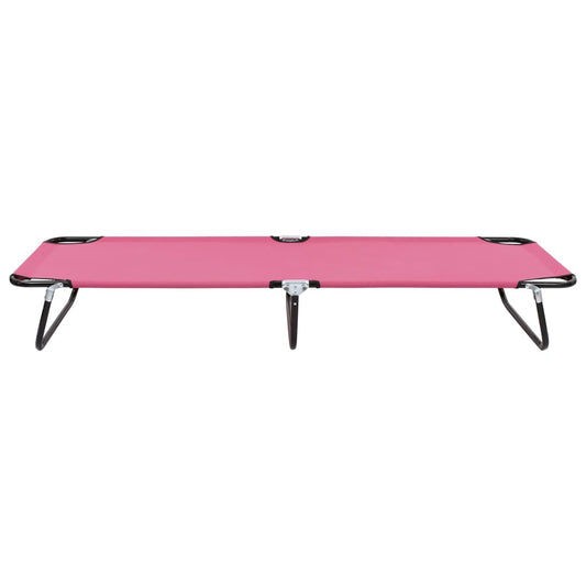 Espreguiçadeira dobrável aço rosa