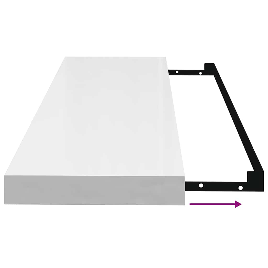 Prateleiras de parede suspensas 4 pcs 80x23,5x3,8cm MDF branco