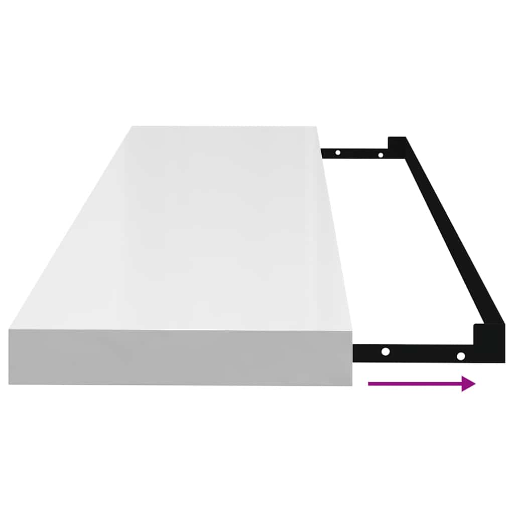 Prateleiras de parede suspensas 2 pcs 90x23,5x3,8cm MDF branco