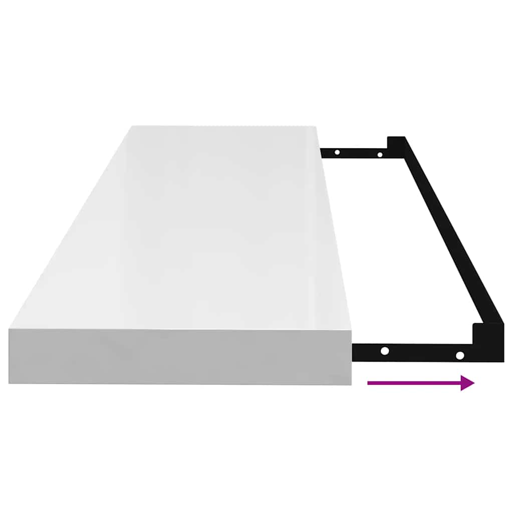 Prateleiras de parede suspensas 4 pcs 90x23,5x3,8cm MDF branco