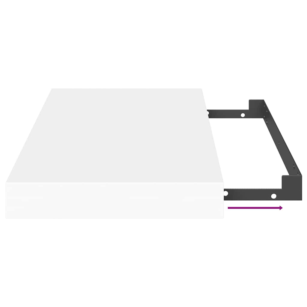 Prateleiras de parede suspensas 4 pcs 40x23x3,8cm MDF branco