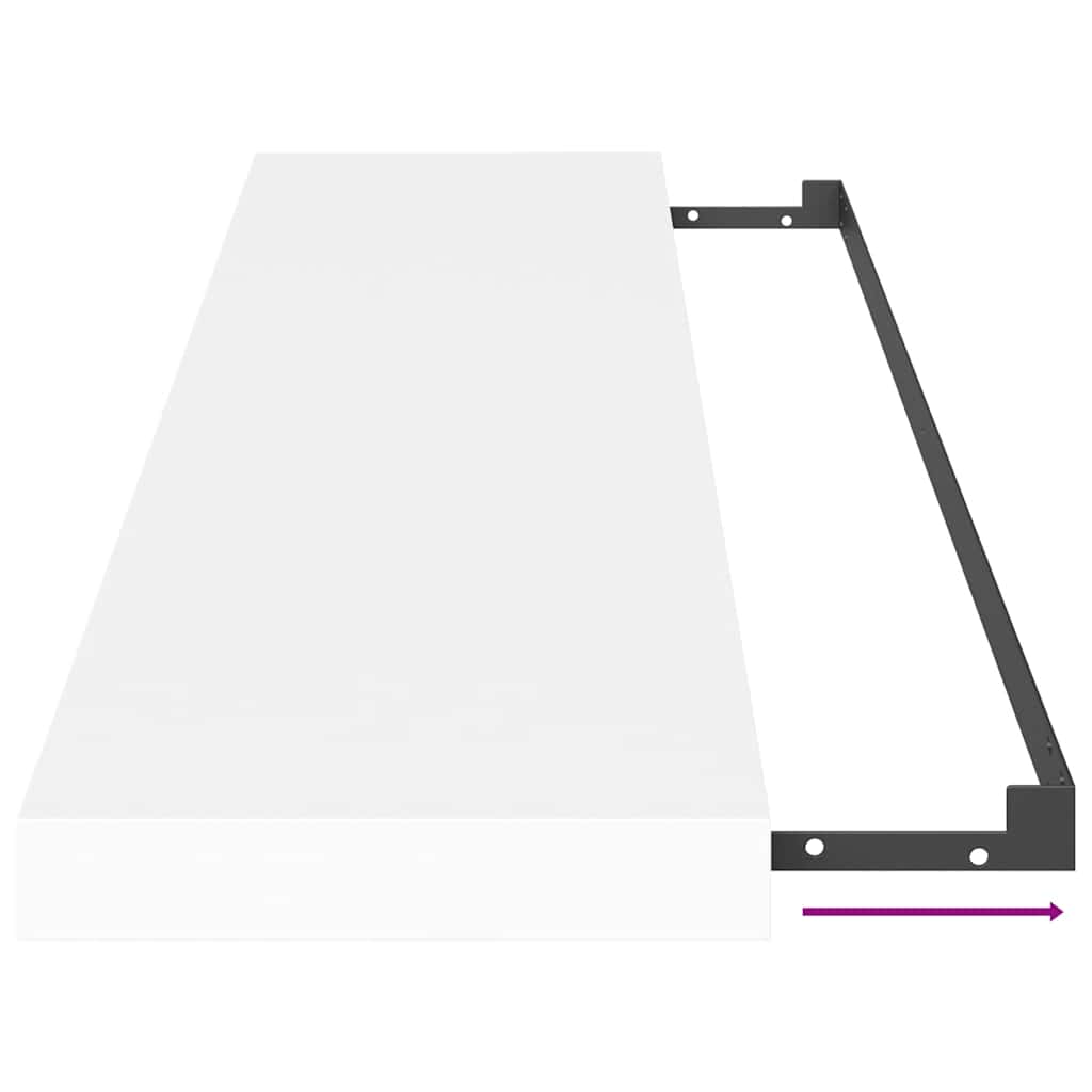 Prateleiras parede suspensas 4 pcs 90x23,5x3,8cm MDF branco