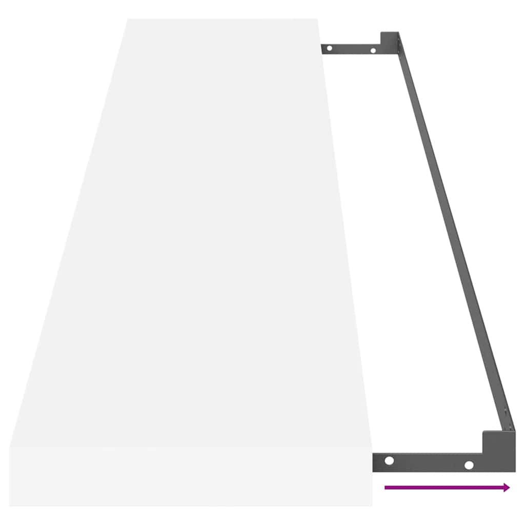 Prateleiras de parede suspensas 2 pcs 120x23,5x3,8cm MDF branco