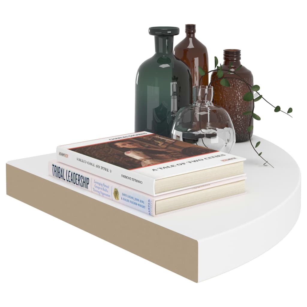 Prateleiras de canto flutuantes 2 peças branco 35x35x3,8 cm MDF