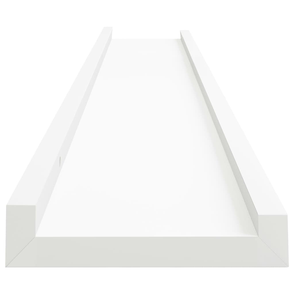 Unidade de prateleiras com rebordo 2 pcs 80x9x3 cm MDF branco