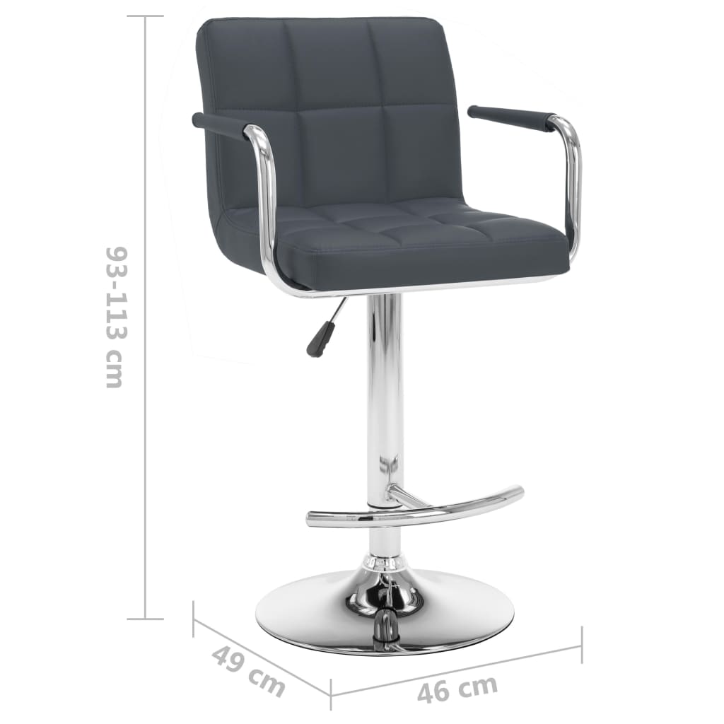 Bancos de bar 2 pcs couro artificial cinzento