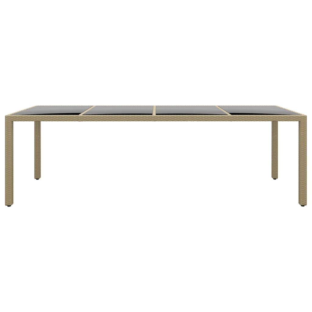 Mesa de jardim com tampo de vidro vime PE bege